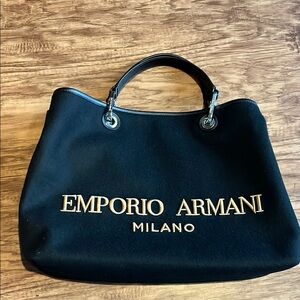 Emporio Armani Black Never-Full Tote Bag